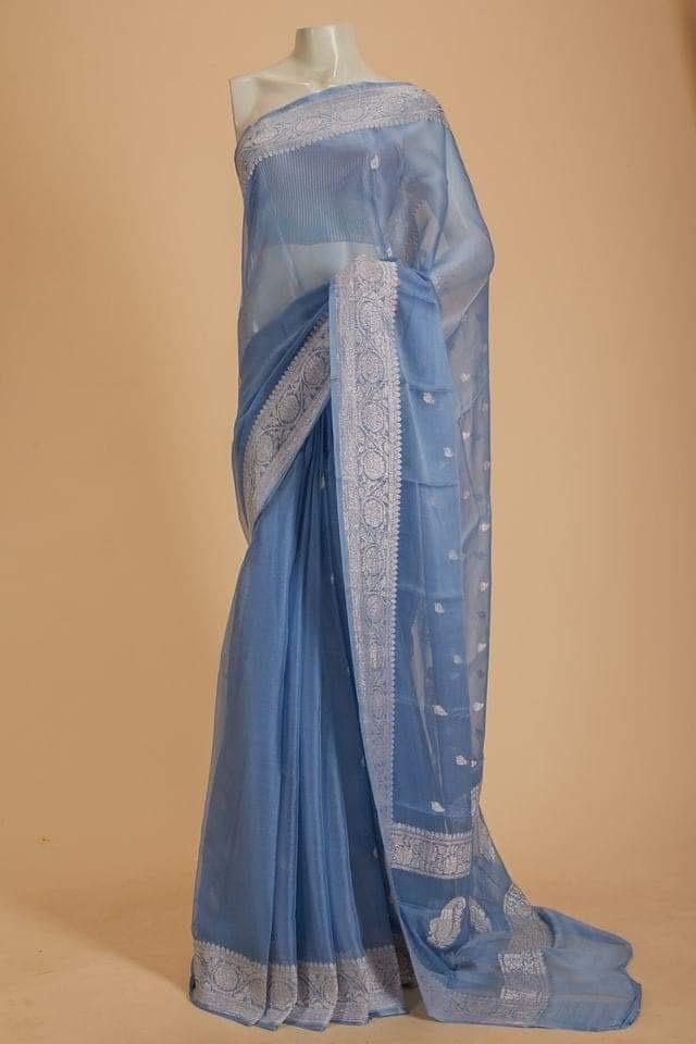 Banarasee Sheer Embroidered Saree