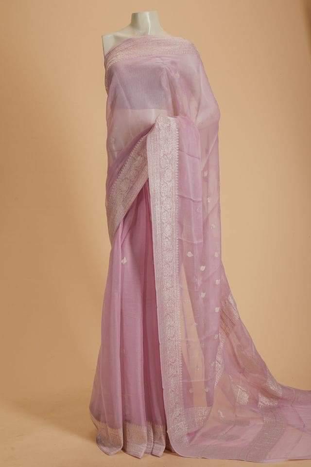 Banarasee Sheer Embroidered Saree
