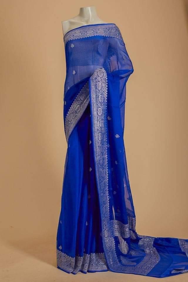 Banarasee Sheer Embroidered Saree