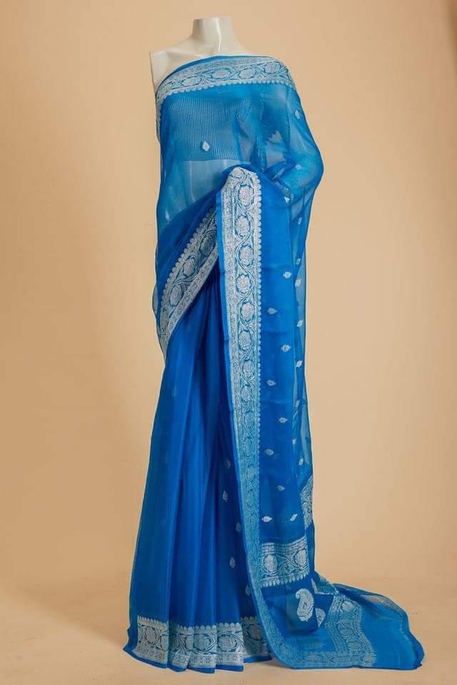 Banarasee Sheer Embroidered Saree