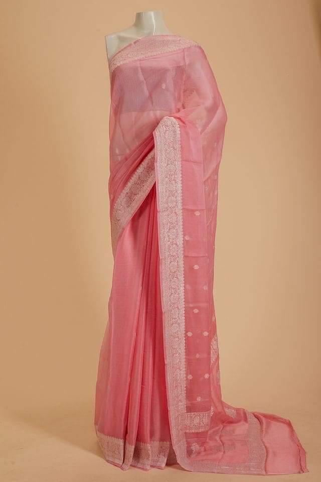 Banarasee Sheer Embroidered Saree