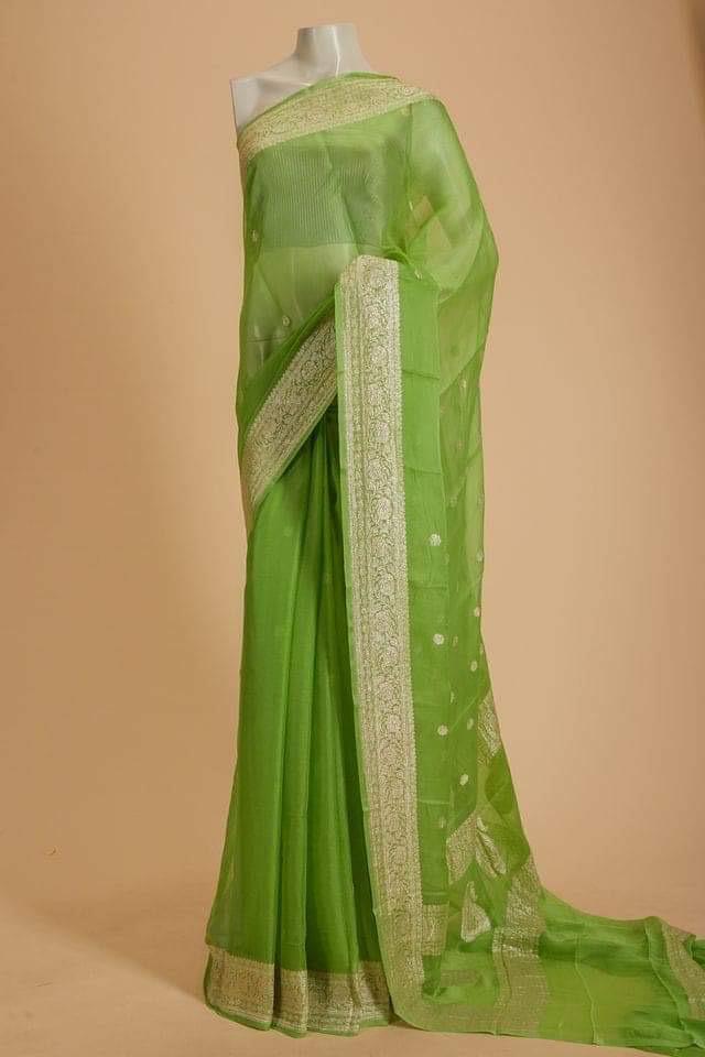 Banarasee Sheer Embroidered Saree