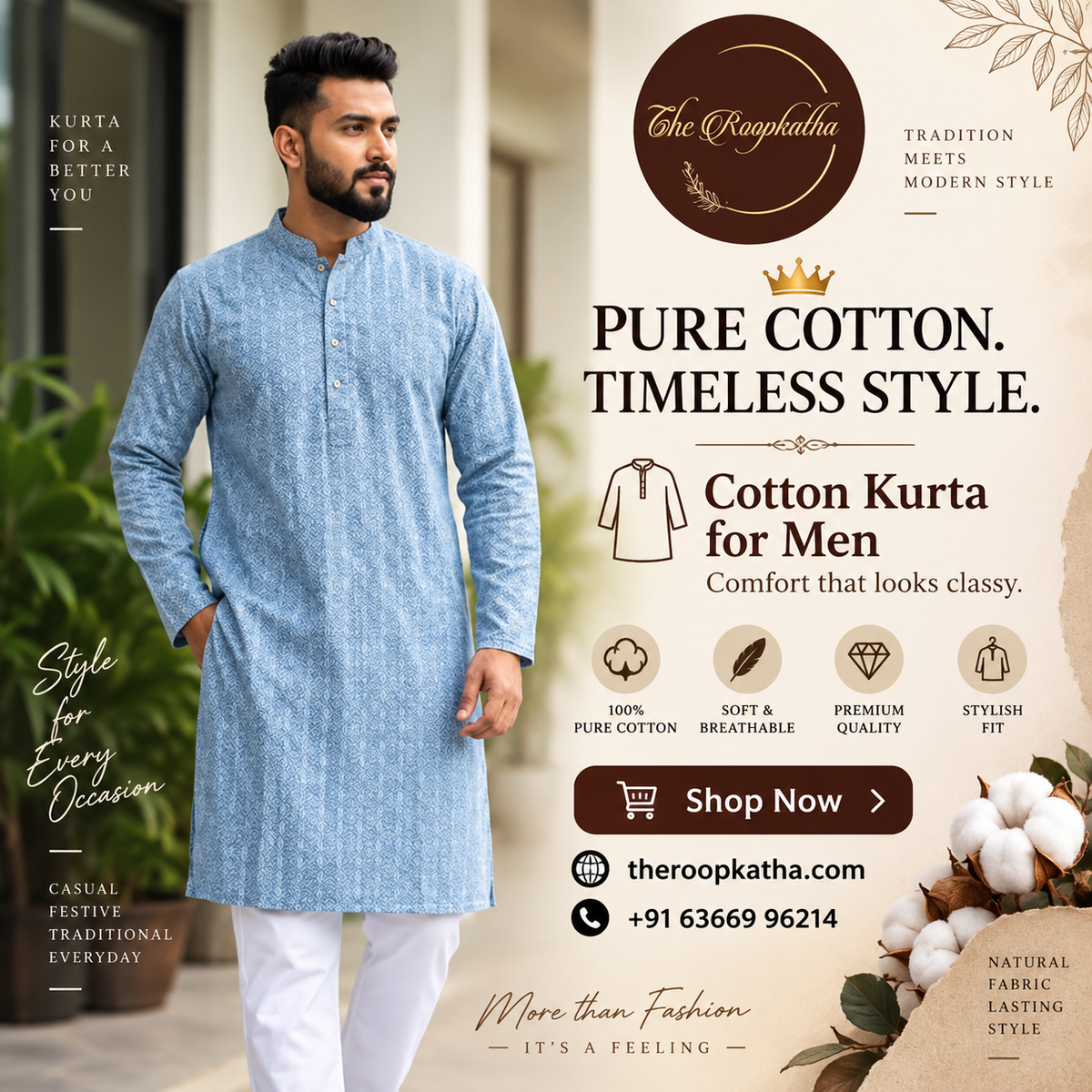 buy pure cotton kurta online
