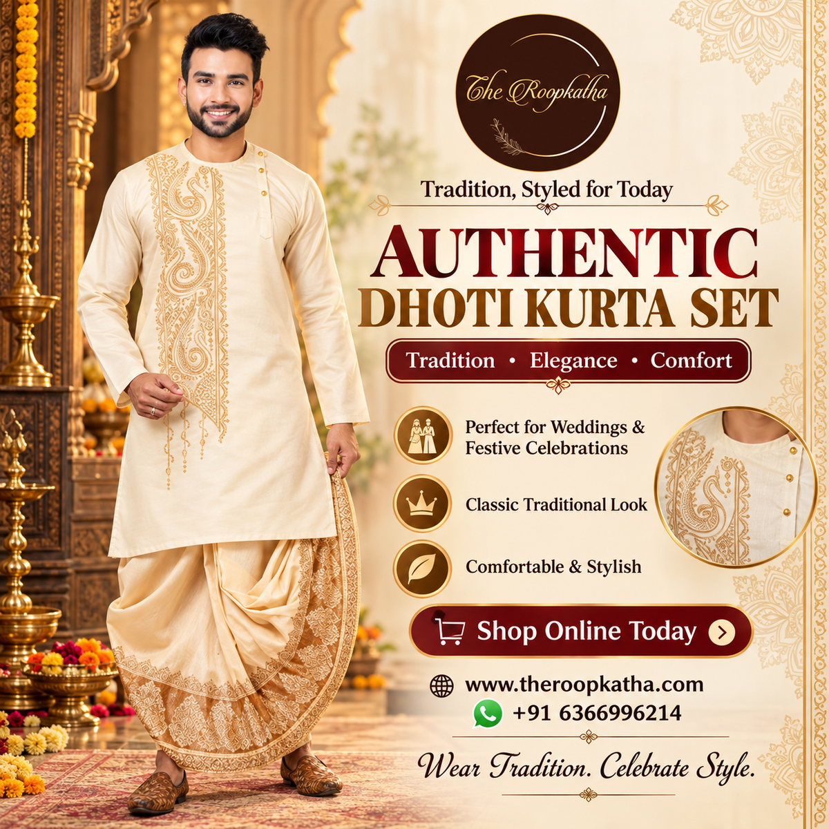 Buy Authentic dhoti kurta set online
