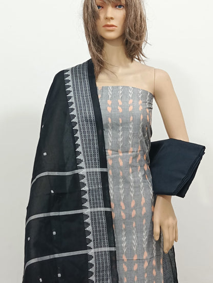 Elegant Blue Ikat Print Jayanti Cotton Suit Set