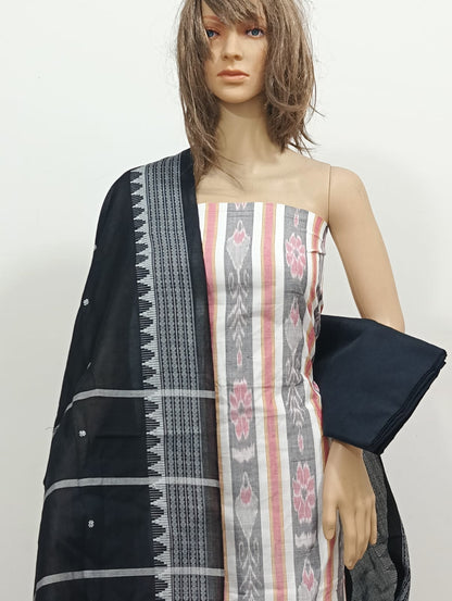 Sambalpuri Cotton Suit Set with Woven Dupatta