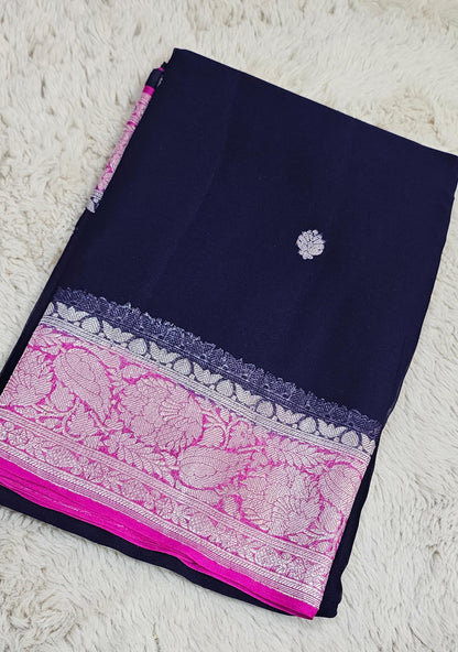 Khadi chiffon banarasi sarees