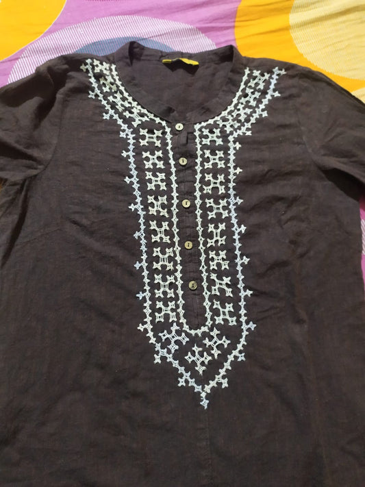 Subhra Collection – Black Embroidered Kurta for Women