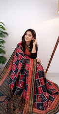 Jayanti Saree Collection – Classic Black & Red Odisha Handloom Silk Saree