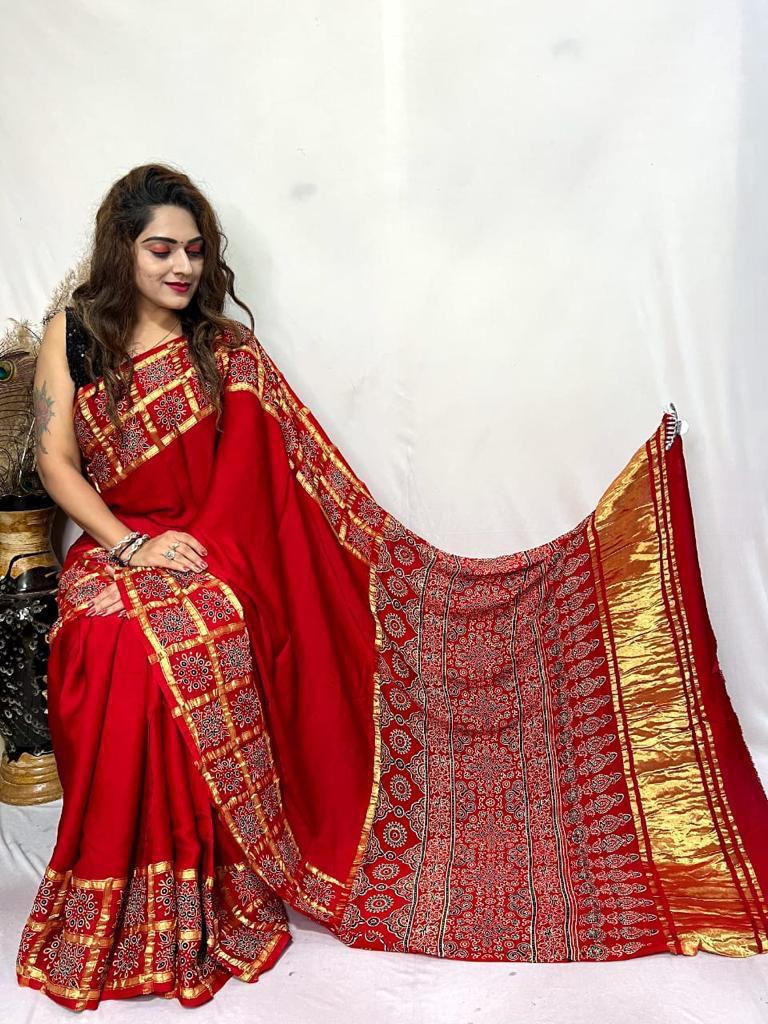 Ajrakh modal silk