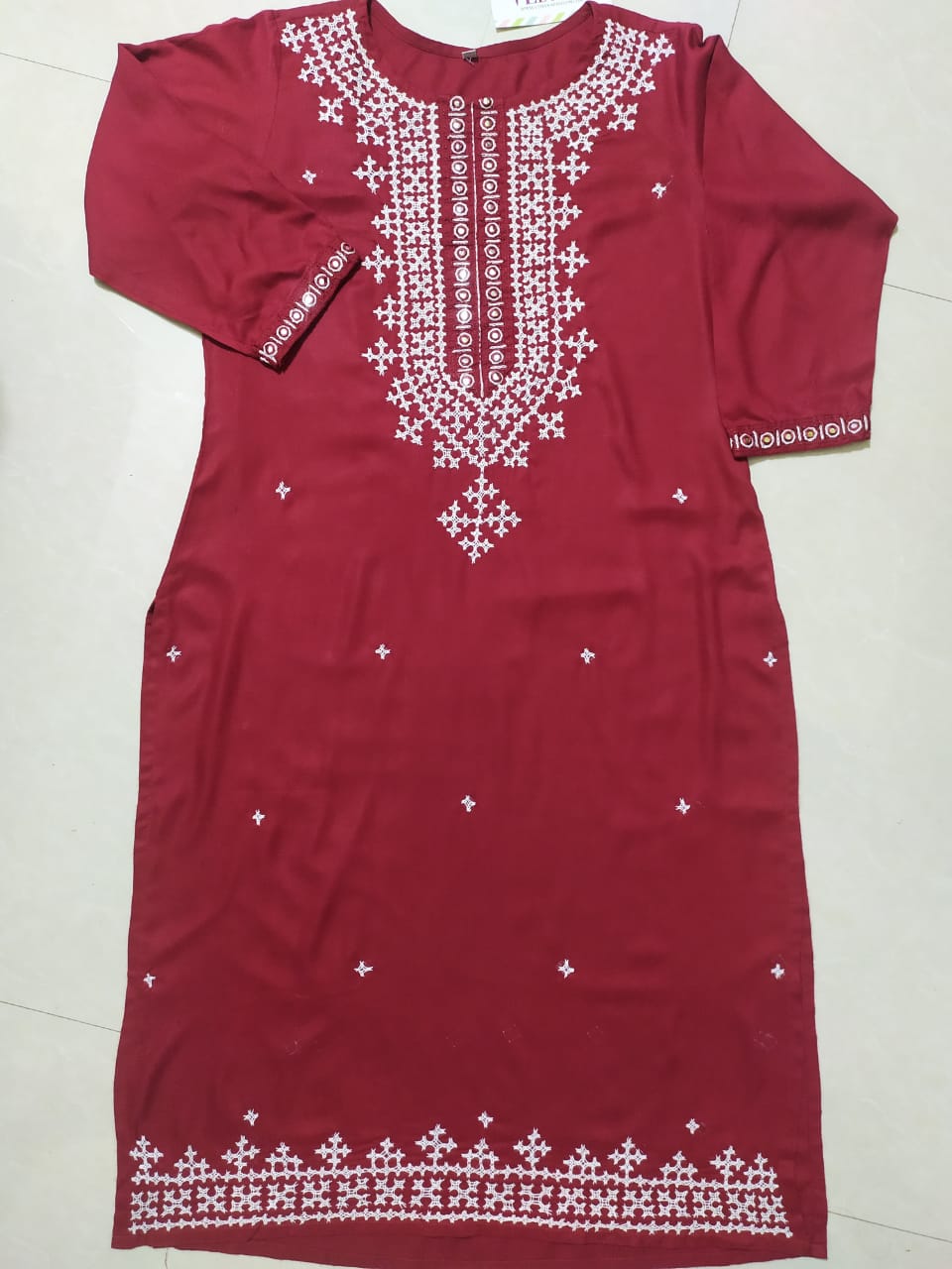 Hand embroidery cotton kurta