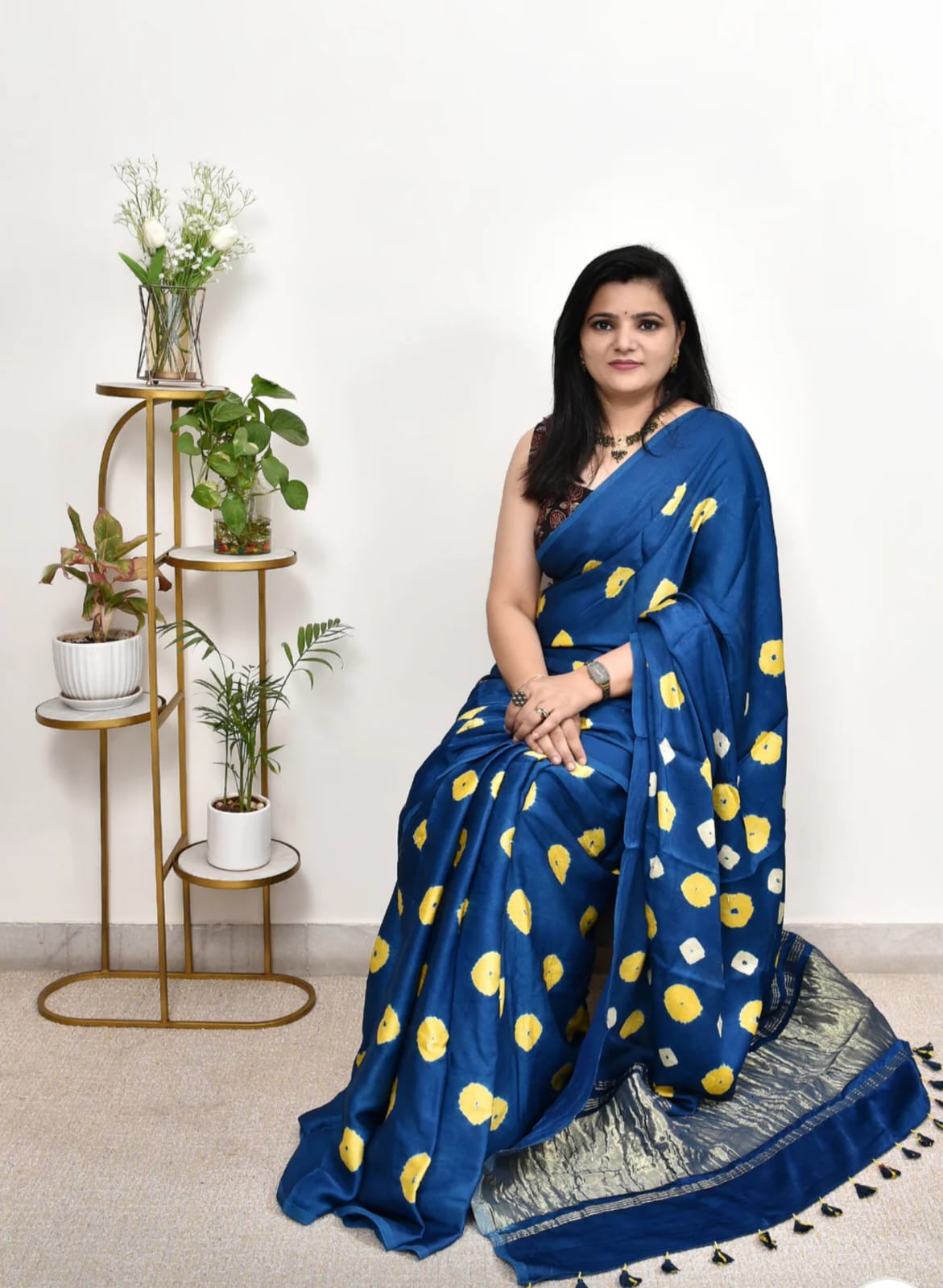 Bandhni modal silk